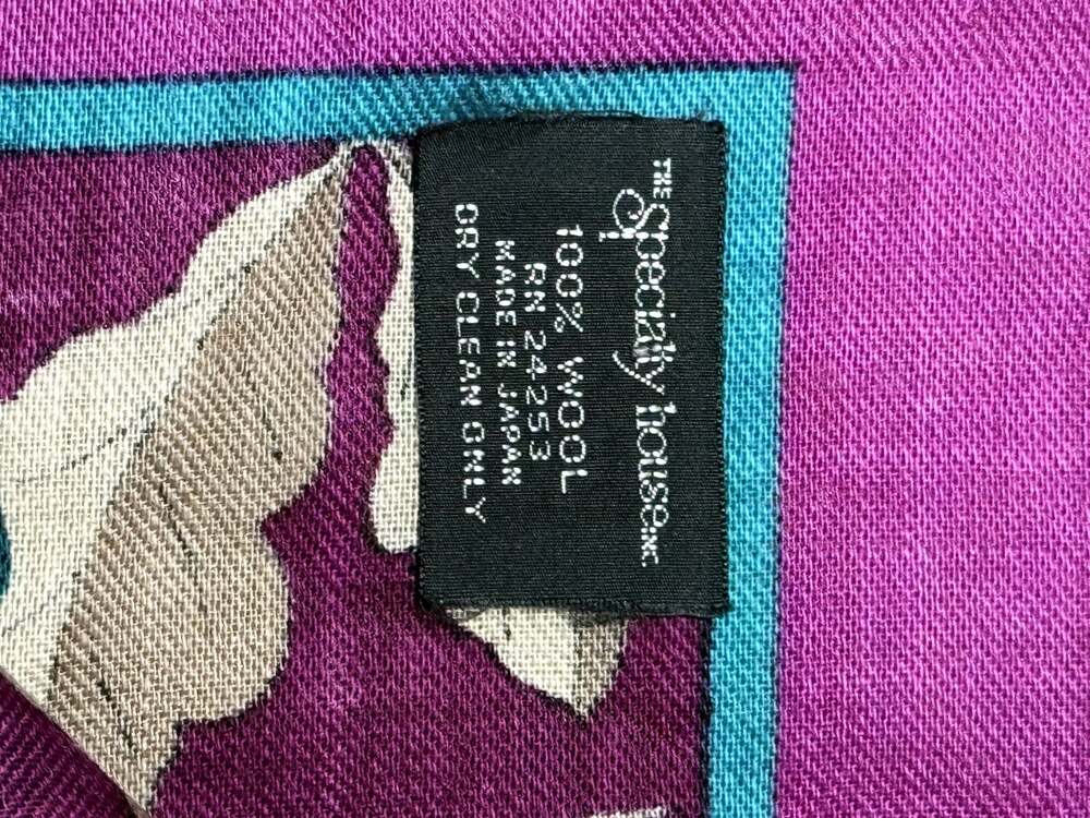 The Specialty House Inc. Vintage 100% Wool Floral Plaid Scarf - Picture 7 of 8